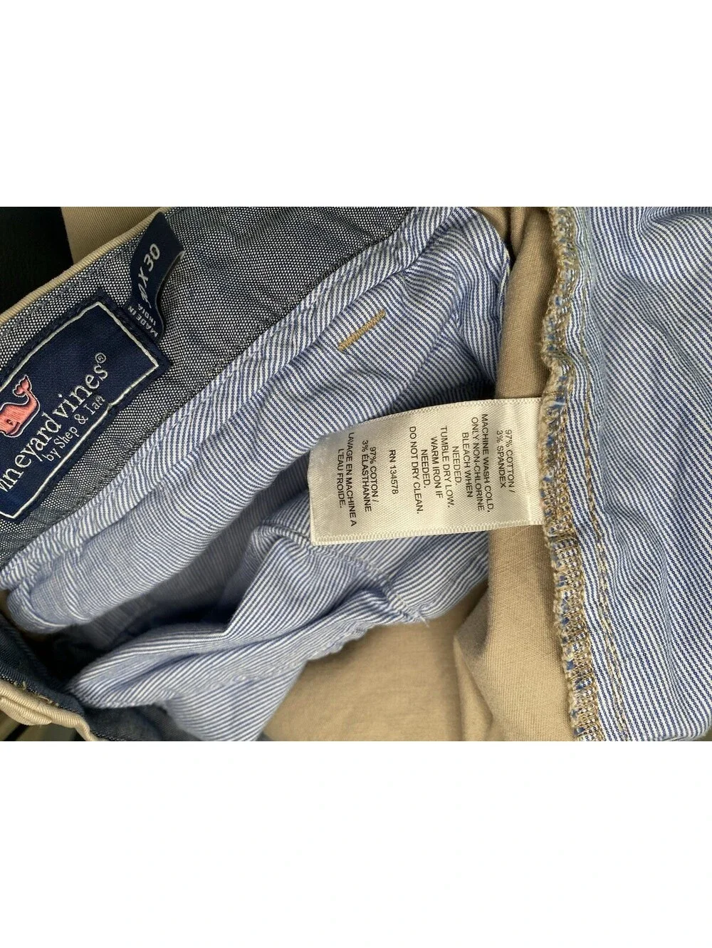 Vineyard Vines Men's Breaker Pant Khaki Beige Flat Front Chino Pants 30x30